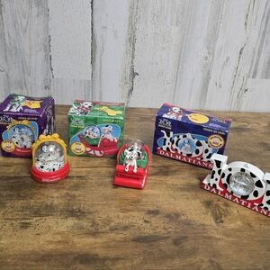 Vintage 1996 Disney 101 Dalmations Snow Dome Mcdonalds Edition Lot Of 3